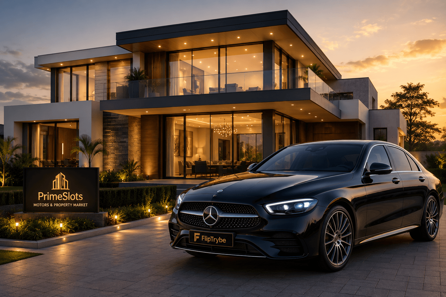 Premium PrimeSlots home with a luxury vehicle in front